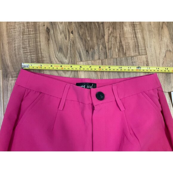 NWT Womens Wet Seal Pink  High Waisted Trouser Flare Pant  Size:  Medium - Picture 8 of 11